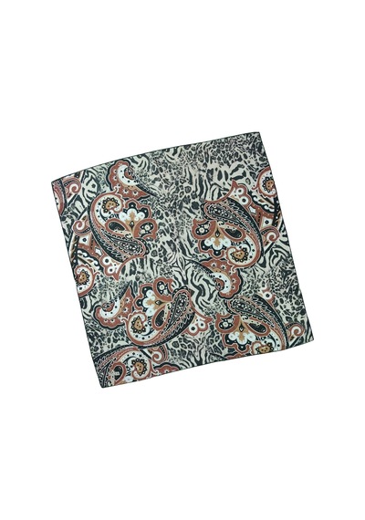 Mim Eşarp Emilya Fres Krep Leopar Desenli Eşarp 90x90 Cm Kiremit