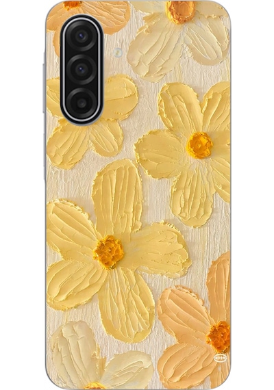 Samsung Galaxy A17 Uyumlu Güneşin Dokunuşu Sarı Papatya Baskılı Silikon Kılıf Renkli