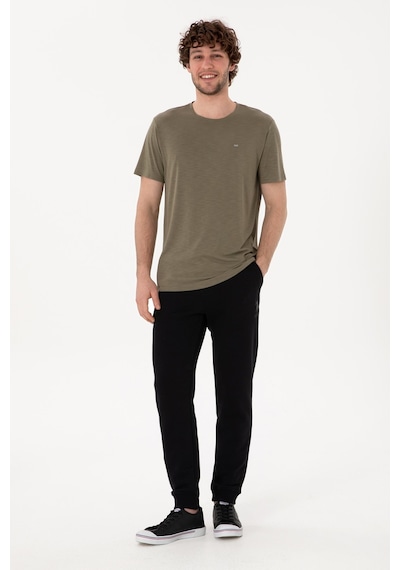 U.S. Polo Assn. Lastikli Bel Slim Fit Erkek Örme Pantolon Herold Siyah