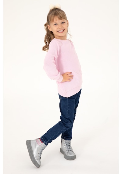 U.S. Polo Assn. Kız Çocuk Pembe Bisiklet Yaka Basic Kazak 50293601-VR041