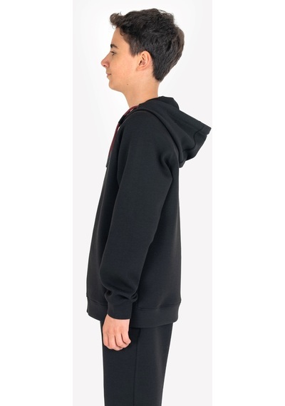 Lescon Siyah Çocuk Fermuarlı Kapüşonlu Sweatshirt 23n-3121
