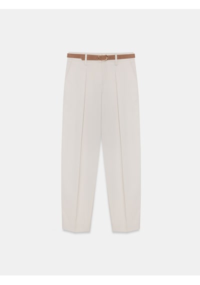 Dilvin 72661 Düz Paçalı Kemerli Pantolon-taş