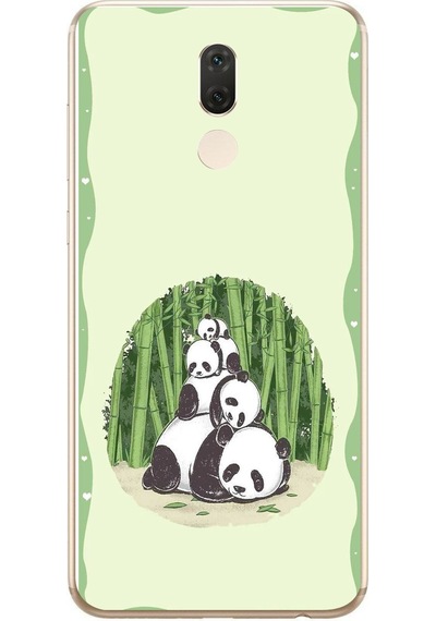 Huawei Mate 10 Lite Uyumlu Panda Ailesi Baskılı Silikon Kılıf Renkli