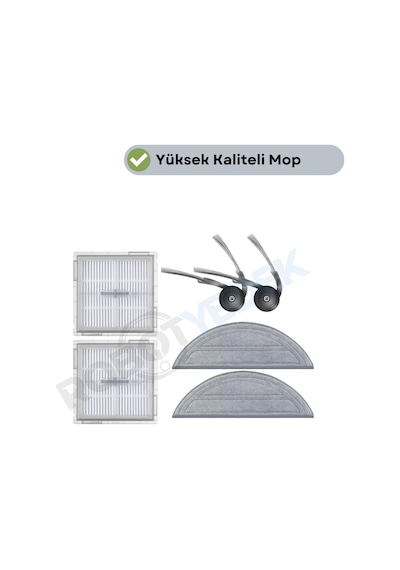 Roborock S8 Pro Ultra Değil Uyumlu Hepa Filtre Yan Fırça Mop-6 Parça