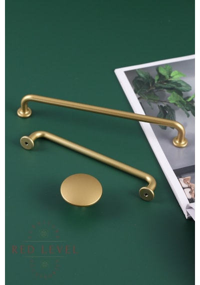 Liva Mat Altın 128 Mm Modern Lüks Metal Kulp Modelleri Mutfak Dolap Çekmece Mobilya Kulbu Mat Altın