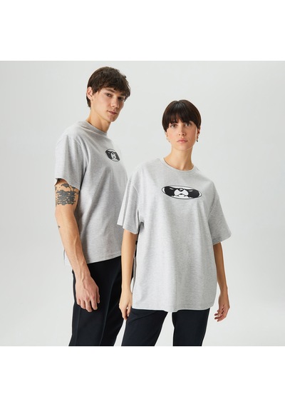 Leo Panda Unisex Gri T-shirt
