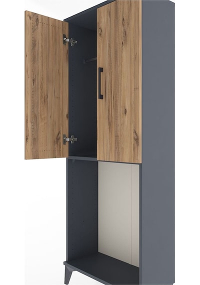 Arges Dolap Tek Raflı 2 Kapaklı Tek Askılı 60x30x163 Antrasit-çam Antrasit Arges Dolap Tek Raflı 2 Kapaklı Tek Askılı 60x30x163 Antrasit-çam Antrasit
