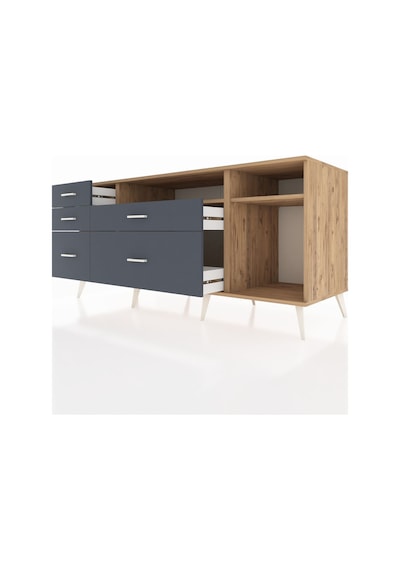 Kronos Konsol 2 Raflı 5 Çekmeceli 176x59x83 Çam-çam/antrasit Çam/antrasit Kronos Konsol 2 Raflı 5 Çekmeceli 176x59x83 Çam-çam/antrasit Çam/antrasit