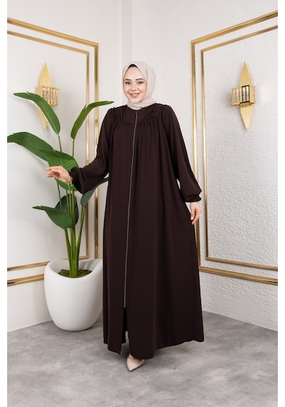 Nevayla Moda Ön Ve Arka Robalı Ferace - Acı Kahve / F0142 Acı Kahve Acı Kahverengi Nevayla Moda Ön Ve Arka Robalı Ferace - Acı Kahve / F0142 Acı Kahve Acı Kahverengi