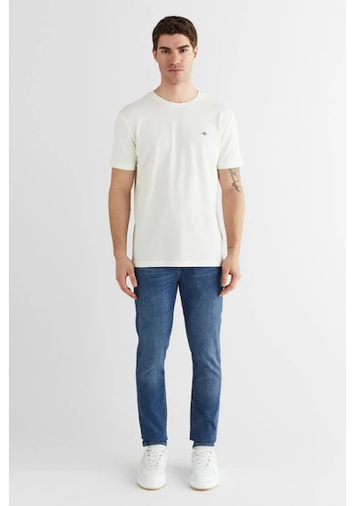 Gant Erkek Beyaz Bisiklet Yaka Regular Fit Logolu T-shirt-14691