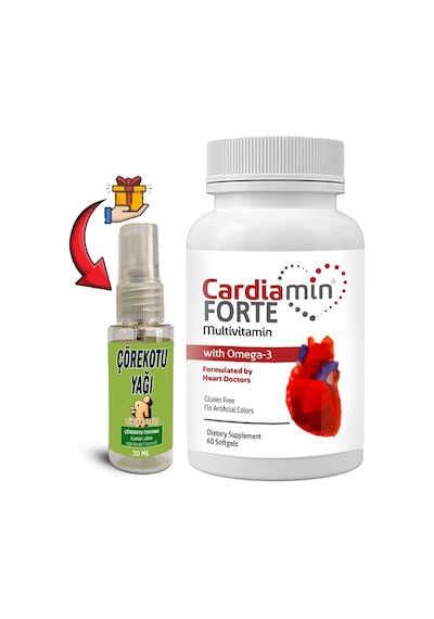 Cardiamin Forte 1 Kutu Multivitaminli Omega3lü 60 Soft Jel Kapsüllü Formül + Çörek Otu Masaj Yağı 30 Ml