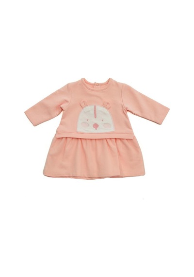 Dear_Enika Andywawa Kız Bebek Tavşan Kabartmalı Pembe Elbise Ac22373
