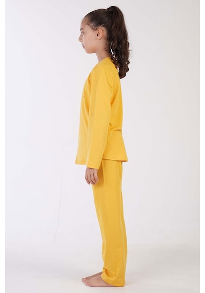 Kız Çocuk Uzun Kol Sarı Pijama Takımı C3t0n7o122 001