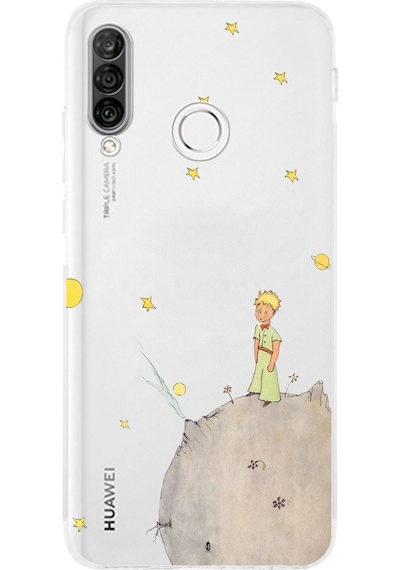 Huawei P30 Lite Uyumlu Küçük Prens Tasarımlı Baskılı Silikon Kılıf Renkli