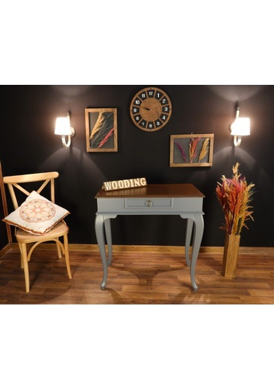 Wooding 80 Cm Çekmeceli Masif Gri Ceviz Dresuar (548586242) Gri