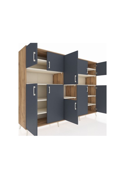 Hyperion Dolap 14 Raflı 10 Kapaklı 220x44x163 Çam-antrasit/aytaşı Çam-antrasit/aytaşı Hyperion Dolap 14 Raflı 10 Kapaklı 220x44x163 Çam-antrasit/aytaşı Çam-antrasit/aytaşı
