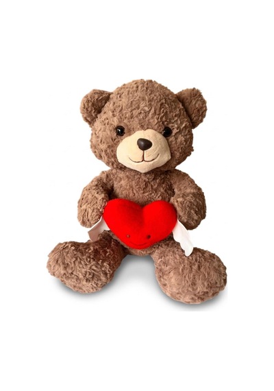 Pl50247 50 Cm Kanatlı Kalp Tutan Ayı Peluş Oyuncak Beyaz