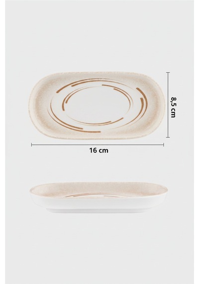 6'lı Toledo Oval Kayık Tabak 16x8,5cm Dijital Costa Rinart Krem