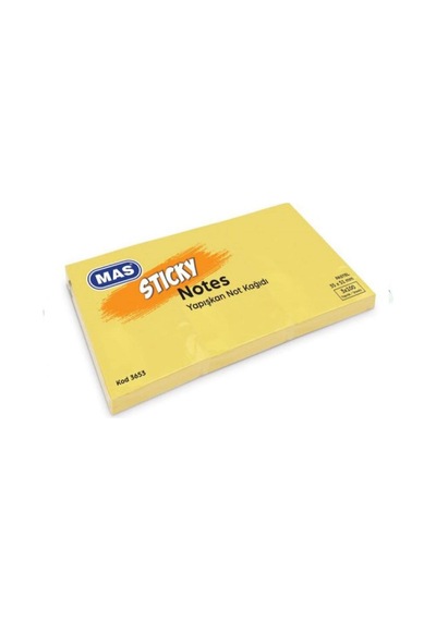 Mas Yapışkanlı Not Kağıdı 35x51 Pastel 100 Sayfa Sarı 3 Blok Yan Yana