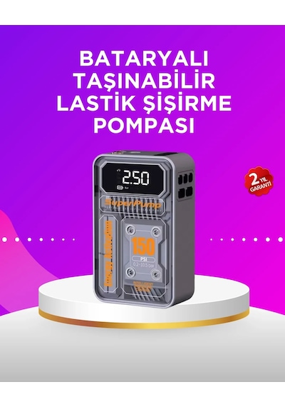 Mini Boy Elektrikli Şarjlı Yüksek Basınçlı Lastik Şişirme Pompası 1 Adet