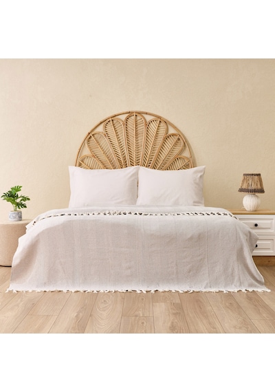 Soft Econo Çift Kişilik Yatak Örtüsü - Gri / Ekru - 200x220 Cm Çok Renkli