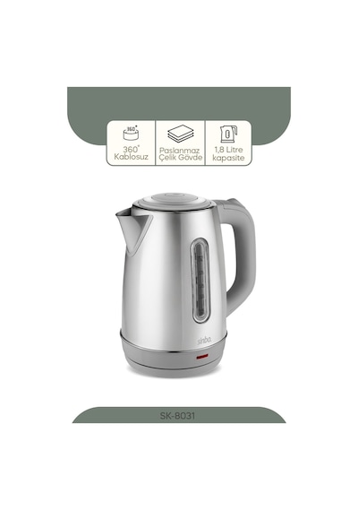 Sinbo Sk-8031 Paslanmaz Çelik Su Isıtıcı Kettle Inox
