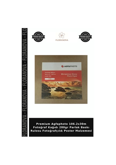 Premium Agfaphoto 106.2x30m Fotoğraf Kağıdı 280gr Parlak Baskı Rulosu Fotoğrafçılık Poster Malzemesi