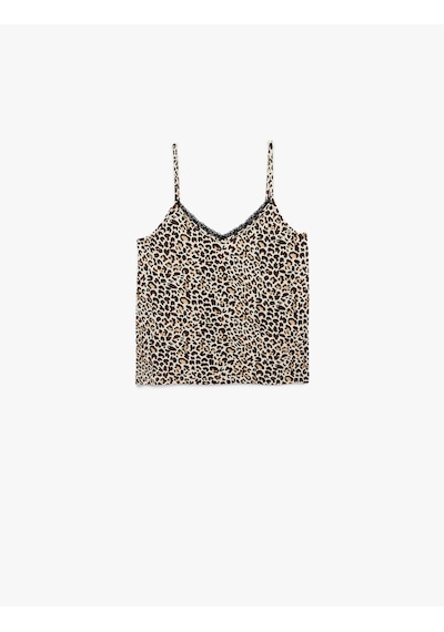 Koton V Yaka Dantel Detaylı Leopar Desenli Askılı Pijama Üstü Leopar Desenli 6wlk90006mk Leopar Desenli Koton V Yaka Dantel Detaylı Leopar Desenli Askılı Pijama Üstü Leopar Desenli 6wlk90006mk Leopar Desenli