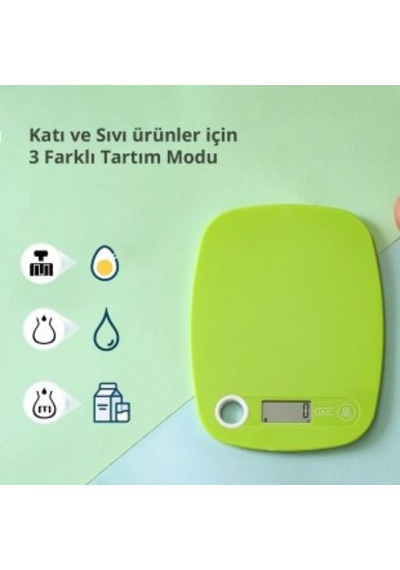 Mutfak Tartısı Elektronik 5 Kg Kapasiteli Dijital Hassas Kantar
