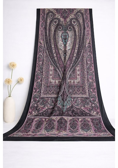 Shawl Secret Glamour Pamuklu Etnik S Al 2 - 52861 Siyah Mor Siyah