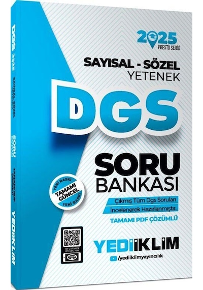 Yediiklim Yayınları 2025 Dgs Sayısal Sözel Yetenek Tamamı Pdf Çözümlü Soru Bankası