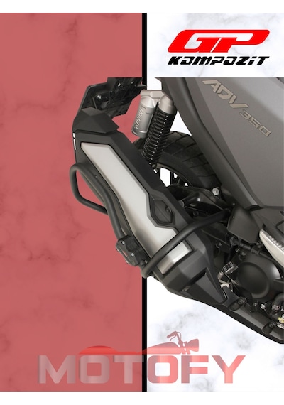 Gp Kompozit Honda Adv 350 2023-2024 Uyumlu Egzoz Koruma Demiri Siyah