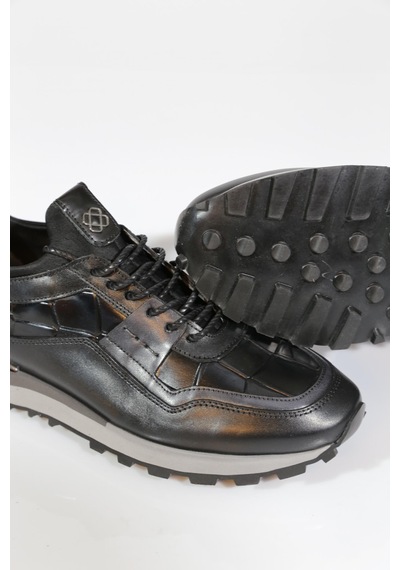 Dgn 6106 Erkek Bağcikli Sneakers Ayakkabi Siyah