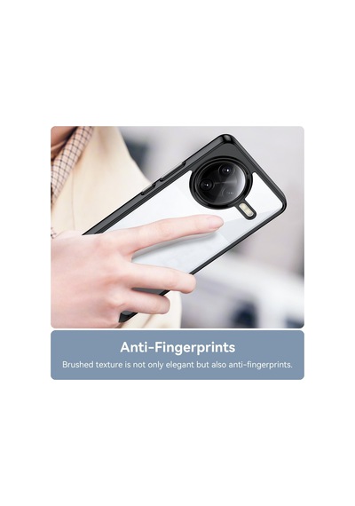 Caseonn Xiaomi Poco F7 Pro Kılıf Kamera Korumalı Darbe Emici Şeffaf Arka Kapak Siyah