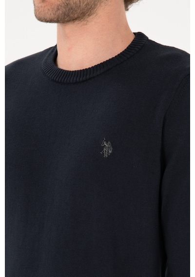 U.S. Polo Assn. Erkek Slim Fit Bisiklet Yaka Lacivert Basic Kazak 50313713-VR033