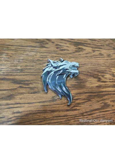 Kurt Başlı Metal Amblem 3d Krom Oto Bagaj Kapı Çamurluk 3m Bantlı Bozkurt Amblem Araba Logo Aksesuar
