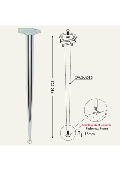 Gürçayhırdavat Masa Ayağı 11.860 - 42-16Mm Konik (4 Adet)