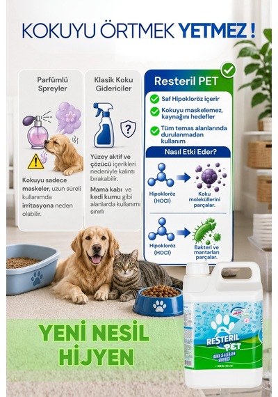 Pet Köpek Koku Giderici Parfümsüz Köpek İdrar Kokusu Giderici Kedi Çiş Kokusu Giderici Kedi Kumu Koku Önleyici Dezenfektan 5 L