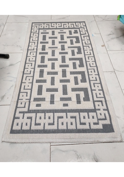 Pamuklu Bukle Lüks Kilim 80x150 -luma Kreme Gri Gri