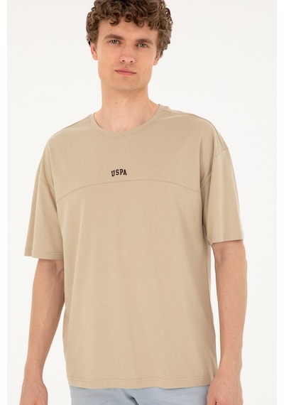 U.S. Polo Assn. Erkek Comfort Fit Bisiklet Yaka Açık Haki Tişört 50287083-VR183
