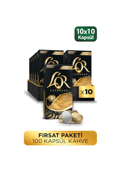 L'or Vanilya Aromalı Nespresso Uyumlu Alüminyum Kapsül Kahve 10 x 10'lu