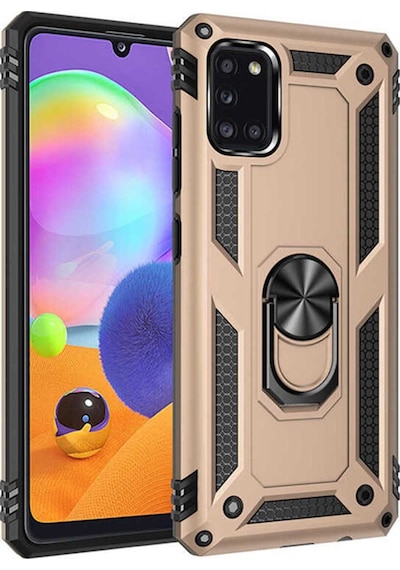 Galaxy Uyumlu A31 Kılıf Zore Vega Kapak Gold