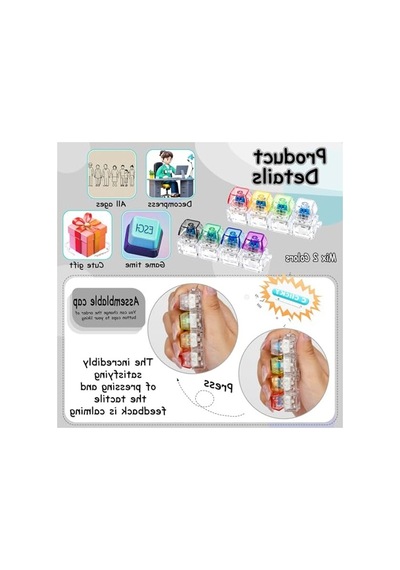 2 Adet Fidget Oyuncak: Klavye Anahtarlık İle Stres Giderici Eğlenceli Oyun