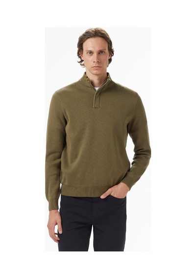 Nautica Erkek Yeşil Classic Fit Kazak Düz S57220t Yeşil