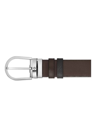 Montblanc At Nalı Tokalı 35 Mm Grain Deri Çift Taraflı Kemer 2221 Kahverengi