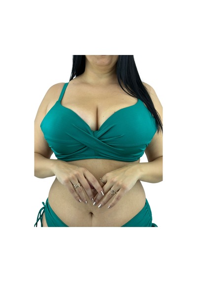 Büyük Beden Sabit Kaplı Toparlayıcı Çapraz Drapeli Yandan Bağlamalı Kadın Bikini Takım Yeşil Büyük Beden Sabit Kaplı Toparlayıcı Çapraz Drapeli Yandan Bağlamalı Kadın Bikini Takım Yeşil