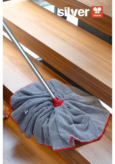 Ekstra Kalın Ve Büyük Kıl Tüy Toplayan Süper Emici Mikrofiber Yedek Mop Ucu 2'li Gri