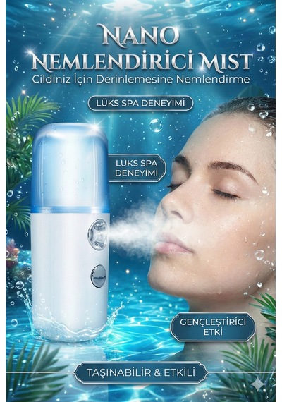 Hubrendy Çer Şarjlı Mini Yüz Nemlendirici Dezenfektan Cihazı Mist Sprayer