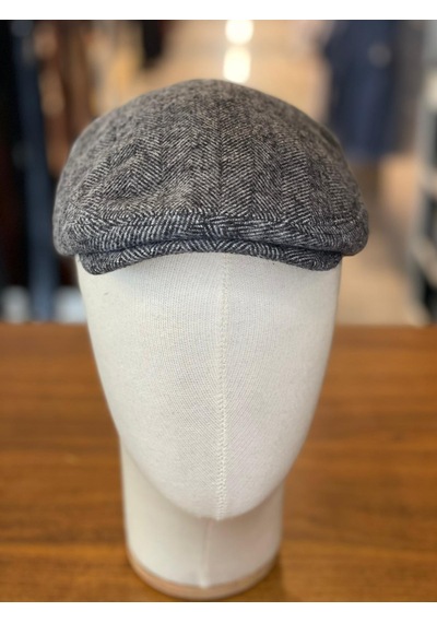 Hamze İngiliz London Model Balıksırtı Desen Kaşe Kumaş Kasket Şapka Gri