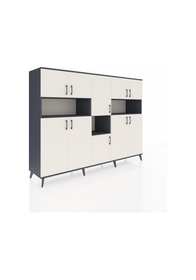 Hyperion Dolap 14 Raflı 10 Kapaklı 220x44x163 Antrasit-aytaşı/ant Antrasit-aytaşı/antrasit